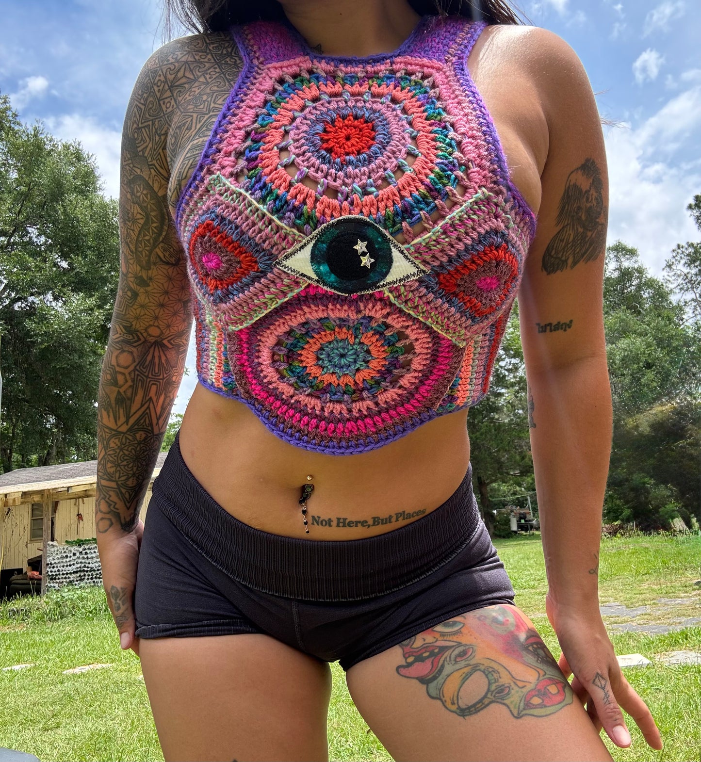 Crochet mandala top